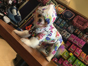 ペットウェア ペットレインコート 犬用 犬服 ペット用品 ドッグウェア アウター カッパ つなぎ カバーオール 袖あり 防水 柄物 お散歩 お出かけ 可愛い