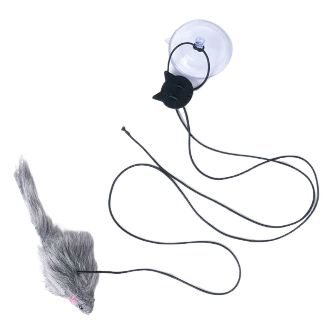 猫用おもちゃ 猫じゃらし ネズミ ねずみ 鼠 ペットトイ ペット用品 運動不足解消 ストレス解消 一人遊び マウス キャット 吊り下げ 伸縮 揺れる ブラブラ 伸びる フック 吸盤 小動物 遊ぶ