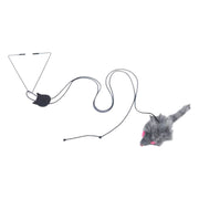 猫用おもちゃ 猫じゃらし ネズミ ねずみ 鼠 ペットトイ ペット用品 運動不足解消 ストレス解消 一人遊び マウス キャット 吊り下げ 伸縮 揺れる ブラブラ 伸びる フック 吸盤 小動物 遊ぶ