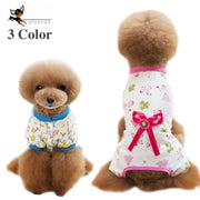ペットウェア カバーオール 犬服 猫服 犬用ウェア ドッグウェア ツナギ リブ リボン 可愛い おしゃれ お散歩 記念写真 インスタ映え ギフト プレゼント ワンちゃん ネコちゃん イヌ ネコ キャット ドッグ ブルー ピンク イエロー