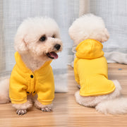 ペットウェア パーカー 裏起毛 暖かい ドッグウェア キャットウェア 犬服 猫服 洋服 袖あり 前ボタン リード穴付き フード付き 無地 シンプル カジュアル 秋冬 あったか おしゃれ かわいい お散歩 お出かけ 普段使い 犬用 猫用 ペット服 犬の服 猫の服