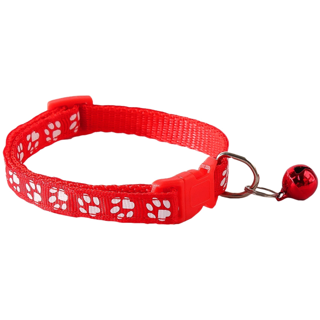 首輪 ペット用 単品 カラー 犬 猫 小型犬 いぬ ねこ くびわ ペット用品 軽い 軽量 肉球 カラバリ豊富 鈴付き ワンタッチバックル