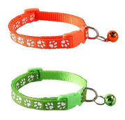 首輪 ペット用 単品 カラー 犬 猫 小型犬 いぬ ねこ くびわ ペット用品 軽い 軽量 肉球 カラバリ豊富 鈴付き ワンタッチバックル