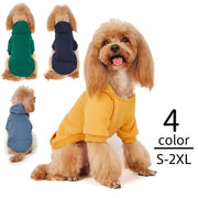 ペットウェア パーカー プルオーバー 犬服 猫服 洋服 ドッグウェア キャットウェア 袖あり 春 秋 冬 防寒 あったか 秋冬 暖かい 無地 単色 シンプル お洒落 可愛い ペット服  背中ポケット 小型犬 中型犬