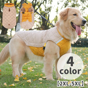 ドッグウェア ペットウェア 犬用 中型犬 大型犬 キルティングベスト 腹部ベルト 厚手 袖なし 反射テープ 防寒 お散歩 お出かけ 旅行