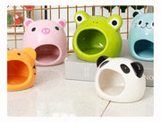 小動物用ハウス ペット用品 ペットグッズ ハムスター お家 隠れ家 陶器 寝床 アニマル型 動物 かわいい おしゃれ トラ ブタ ネズミ カエル パンダ