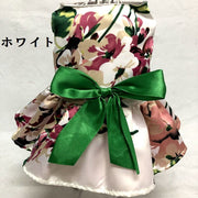 ドッグウエア ペット ペットウエア ワンピース ドレス ホワイト レッド グリーン リボン レース 花柄 ノースリーブ
