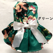 ドッグウエア ペット ペットウエア ワンピース ドレス ホワイト レッド グリーン リボン レース 花柄 ノースリーブ