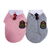 ドッグウェア ワンピース トップス 制服 犬服 猫服 ペット用品 小型犬 重ね着風 スクール風 ペアルック コスプレ ハロウィン トレーナー ネクタイ リボン かわいい おしゃれ シャツ襟 ワッペン エンブレム お出かけ お散歩 衣装 写真撮影 カジュアル デイリー イヌ いぬ ネコ ねこ キャットウェア 秋 冬 春