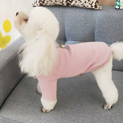 リブニット ニット ドッグウェア 犬服 犬用 ペット用 小型犬 袖あり 長袖 リブ ハイネック 飾りボタン くまモチーフ 無地 シンプル 秋 冬 お出掛け お散歩 おめかし お洒落 オシャレ おしゃれ カジュアル 可愛い かわいい 犬 イヌ いぬ ドッグ 犬用品 ペット用品 犬の服