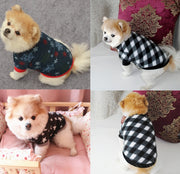 ドッグウェア ペット服 犬用 イヌ 猫 ネコ フリース 犬服 袖あり プルオーバー あったか 無地 ハート チェック スター ホネ 迷彩 花 雪 足跡 ドクロ かわいい お出かけ 猫服 キャットウェア 冬 秋 春