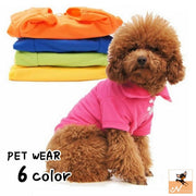 ドッグウェア ペットウェア ポロシャツ 犬の服 犬服 洋服 ペット用品 小型犬 トップス 袖付き 袖あり 襟付き 鹿の子 無地 シンプル お散歩 お出かけ おしゃれ かわいい いぬ 猫 ねこ
