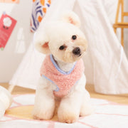 ドッグウェア 犬服 ベスト ペット 小型犬 猫 洋服 ボアフリース 防寒 暖かい 秋冬 ふわふわモコモコ ノースリーブ Vネック
