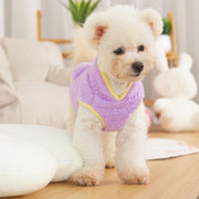 ドッグウェア 犬服 ベスト ペット 小型犬 猫 洋服 ボアフリース 防寒 暖かい 秋冬 ふわふわモコモコ ノースリーブ Vネック