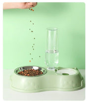 自動給水器 ペット用食器 フードボウル ウォーターボウル 犬用 猫用 ペット用品 ペットグッズ ペットボトル 餌入れ 水入れ エサ 耳付き 足跡 かわいい おしゃれ 便利 イヌ ネコ ドッグ キャット