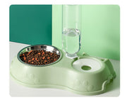 自動給水器 ペット用食器 フードボウル ウォーターボウル 犬用 猫用 ペット用品 ペットグッズ ペットボトル 餌入れ 水入れ エサ 耳付き 足跡 かわいい おしゃれ 便利 イヌ ネコ ドッグ キャット