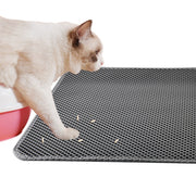 砂取りマット 猫用 トイレマット 猫砂キャッチャー 砂落とし ネコ ペット用品 飛び散り防止 滑り止め 防水 大判 長方形 水洗い可