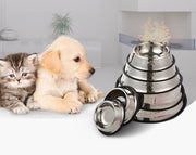 ペット用食器 犬用食器 猫用食器 フードボウル ウォーターボウル 16cm 18cm 22cm 滑り止め 餌入れ 水入れ ステンレス製 シンプル 肉球 犬 猫 えさ入れ エサ入れ いぬ イヌ ドッグ DOG ねこ ネコ キャット CAT