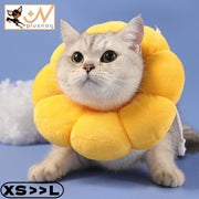 エリザベスカラー 猫 犬 ペット用品 術後ウェア 軽量 柔らかい ソフト 布製 かわいい ひまわり 傷口保護 怪我 傷舐め防止