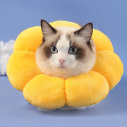 エリザベスカラー 猫 犬 ペット用品 術後ウェア 軽量 柔らかい ソフト 布製 かわいい ひまわり 傷口保護 怪我 傷舐め防止