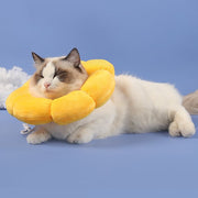 エリザベスカラー 猫 犬 ペット用品 術後ウェア 軽量 柔らかい ソフト 布製 かわいい ひまわり 傷口保護 怪我 傷舐め防止