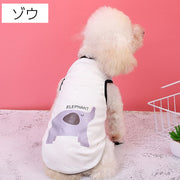 ドッグウェア タンクトップ ペット用品 犬服 猫服 小型犬 アニマル 動物 プリント キリン ゾウ キツネ クマ ノースリーブ プルオーバー イラスト おしゃれ かわいい お出かけ お散歩 いぬ イヌ ねこ ネコ キャットウェア