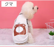 ドッグウェア タンクトップ ペット用品 犬服 猫服 小型犬 アニマル 動物 プリント キリン ゾウ キツネ クマ ノースリーブ プルオーバー イラスト おしゃれ かわいい お出かけ お散歩 いぬ イヌ ねこ ネコ キャットウェア