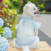 ペットウェア ペット服 ドッグウェア ドッグ服 犬服 ペット用トップス 小型犬 中型犬 イヌ 猫 ネコ 小動物用 ペット用品 ペットグッズ 半袖 フリル袖 プルオーバー シースルー 透け 薄手 シンプル カジュアル ポップ 可愛い かわいい キュート 春 夏 お散歩 お出かけ