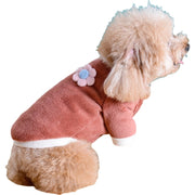 ペットウェア トレーナー ペット用 犬用 猫用 犬服 ドッグウェア ベルベット調 ラウンドネック ペットグッズ 花モチーフ 無地 ボーダー 水玉 ヒョウ柄 可愛い おしゃれ 防寒 あったか 秋 冬