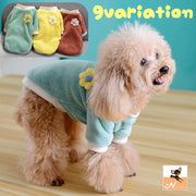 ペットウェア トレーナー ペット用 犬用 猫用 犬服 ドッグウェア ベルベット調 ラウンドネック ペットグッズ 花モチーフ 無地 ボーダー 水玉 ヒョウ柄 可愛い おしゃれ 防寒 あったか 秋 冬