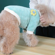 ペットウェア トレーナー ペット用 犬用 猫用 犬服 ドッグウェア ベルベット調 ラウンドネック ペットグッズ 花モチーフ 無地 ボーダー 水玉 ヒョウ柄 可愛い おしゃれ 防寒 あったか 秋 冬