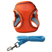 ハーネス リード 2点セット 犬用 猫用 ペット用品 小型犬 メッシュ 通気性 リーシュ 散歩紐 牽引紐 シンプル おしゃれ かわいい お散歩 お出かけ 外出 いぬ イヌ ねこ ネコ キャット 無地 単色 バイピング