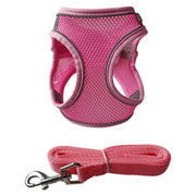 ハーネス リード 2点セット 犬用 猫用 ペット用品 小型犬 メッシュ 通気性 リーシュ 散歩紐 牽引紐 シンプル おしゃれ かわいい お散歩 お出かけ 外出 いぬ イヌ ねこ ネコ キャット 無地 単色 バイピング