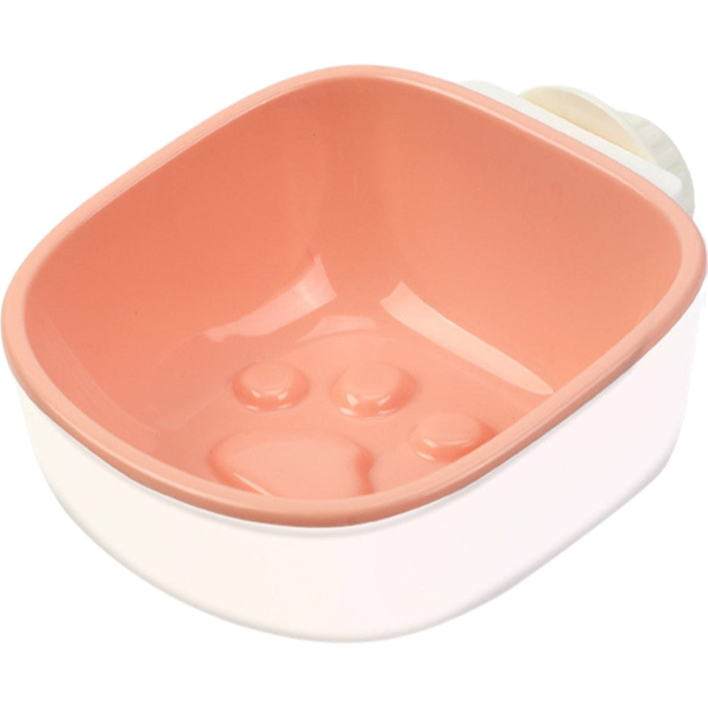 猫用食器 ペット用食器 フードボウル エサ入れ 早食い防止 猫 ピンク×足跡 バリエーション画像