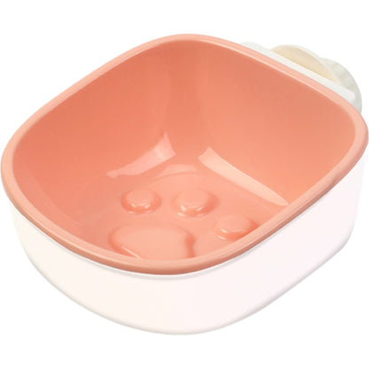 猫用食器 ペット用食器 フードボウル エサ入れ 早食い防止 猫 ピンク×足跡 バリエーション画像