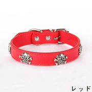 ペット用品 首輪 ペット用 犬 猫 カラフル ドクロ 黒 赤 青 ペット 調整可 散歩 お散歩 カッコいい ワンちゃん ペット用 可愛い