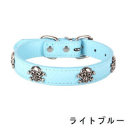 ペット用品 首輪 ペット用 犬 猫 カラフル ドクロ 黒 赤 青 ペット 調整可 散歩 お散歩 カッコいい ワンちゃん ペット用 可愛い