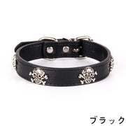 ペット用品 首輪 ペット用 犬 猫 カラフル ドクロ 黒 赤 青 ペット 調整可 散歩 お散歩 カッコいい ワンちゃん ペット用 可愛い