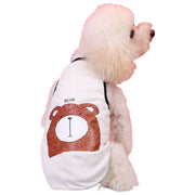 ペットウェア ドッグウェア 犬服 タンクトップ 袖なし プルオーバー 犬 猫 キャットウェア カジュアル シンプル プリント柄 キリン ゾウ クマ キツネ アニマル スポーティー お散歩