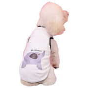 ペットウェア ドッグウェア 犬服 タンクトップ 袖なし プルオーバー 犬 猫 キャットウェア カジュアル シンプル プリント柄 キリン ゾウ クマ キツネ アニマル スポーティー お散歩