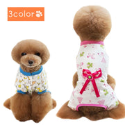 ペットウェア ドッグウェア パジャマ 犬用 犬服 ルームウェア 袖あり 前ボタン 長ズボン リブ かわいい リボン キリン クルマ ユニコーン