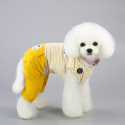 ツナギ カバーオール タンクトップ 長ズボン 小型犬 中型犬 ボーダー ロゴ入り ワンちゃん 愛犬 犬用 カジュアル