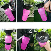 ペット用水筒 給水器 ウォーターボトル 携帯 500ml 犬用 猫用 コンパクト 持ち運び お椀 トレイ トレー 一体型 お散歩 お出かけ アウトドア 旅行 外出 水分補給 シンプル 簡単 イヌ いぬ ネコ ねこ ドッグ キャット