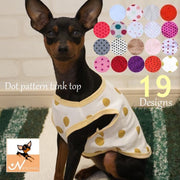 ペット服 タンクトップ 犬 猫 水玉 ドット柄 ノースリーブ 袖なし Tシャツ 散歩 お出掛け ペットウエア 犬服 猫服 春 夏 秋