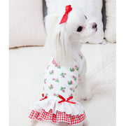 ペットウェア ワンピース 犬服 猫服 洋服 ドッグウェア キャットウェア 袖なし プルオーバー ティアード 花柄 フラワー カジュアル お洒落 可愛い ペット服