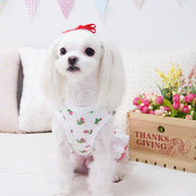 ペットウェア ワンピース 犬服 猫服 洋服 ドッグウェア キャットウェア 袖なし プルオーバー ティアード 花柄 フラワー カジュアル お洒落 可愛い ペット服