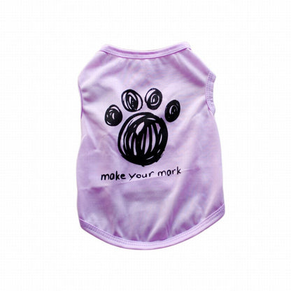 ドッグウェア 犬服 犬用ウェア ペットウェア ベスト タンクトップ パープル×肉球 バリエーション画像