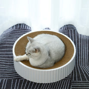 爪とぎ 段ボールタイプ 猫用品 ペット用品 ネコ ねこ ペットグッズ サークル 円形 爪研ぎ 水洗い可能 芯交換可能 無地 単色 シンプル おしゃれ