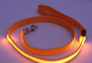 リード ペット用 犬用 単品 光る LED 散歩紐 平紐 犬用品 犬グッズ 小型犬 中型犬 超小型犬 ドッグ イヌ ネコ 猫 シンプル お出かけ お散歩 夜間 早朝 アウトドア DOG  公園 外出 イエロー 黄色 ブルー 青 グリーン 緑 ピンク オレンジ