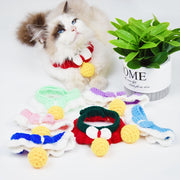 チョーカー 首飾り 犬用 猫用 ペット用 アクセサリー ニット 手編み風 ポンポン リボン カラフル 可愛い おしゃれ おめかし ペットグッズ